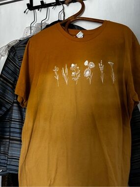 Bella Canvas Mustard Yellow Floral Short Sleeve Tee